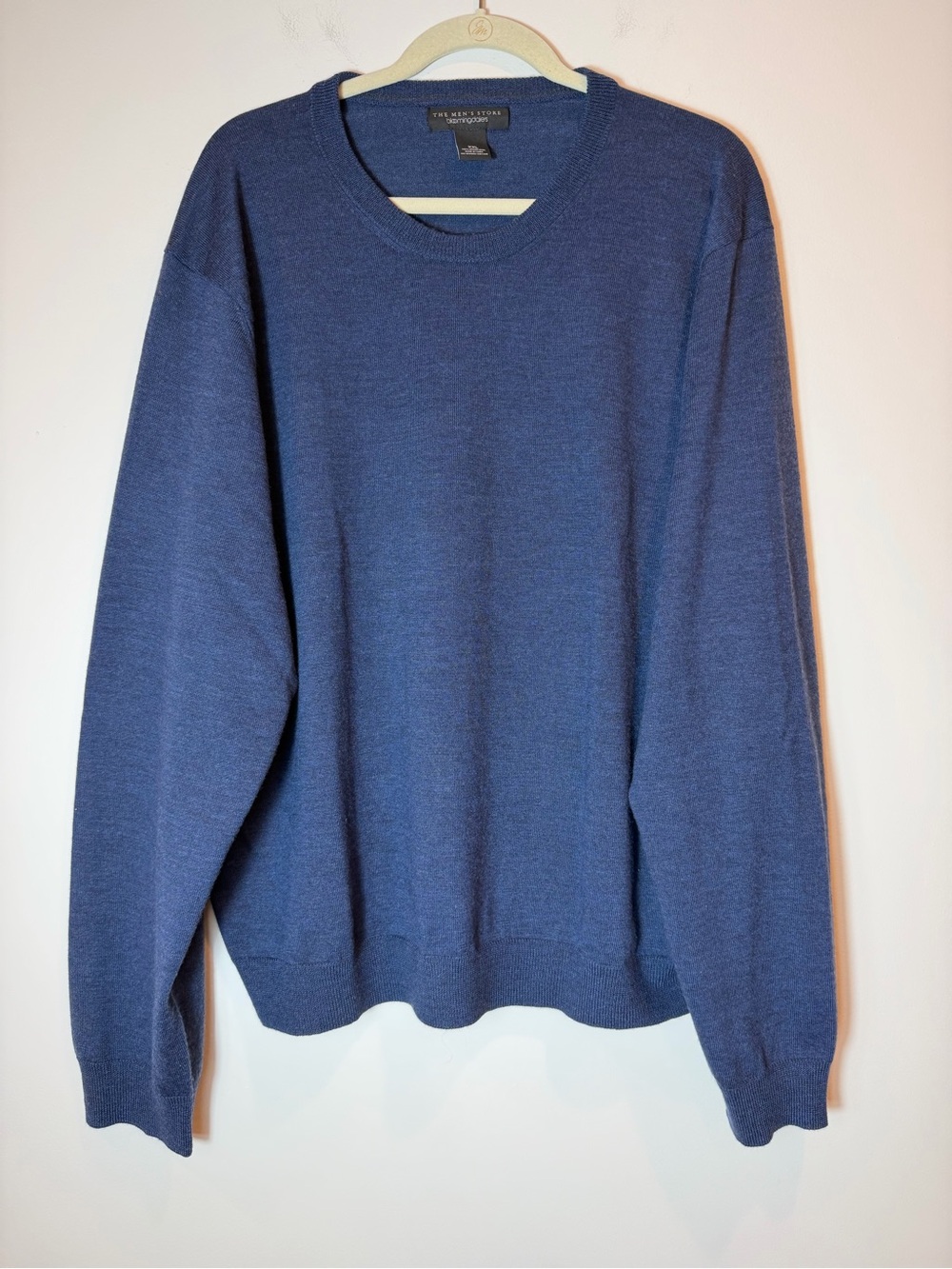 The Men’s Store Bloomingdale's 100% Merino Wool Crewneck Sweater Blue XXL